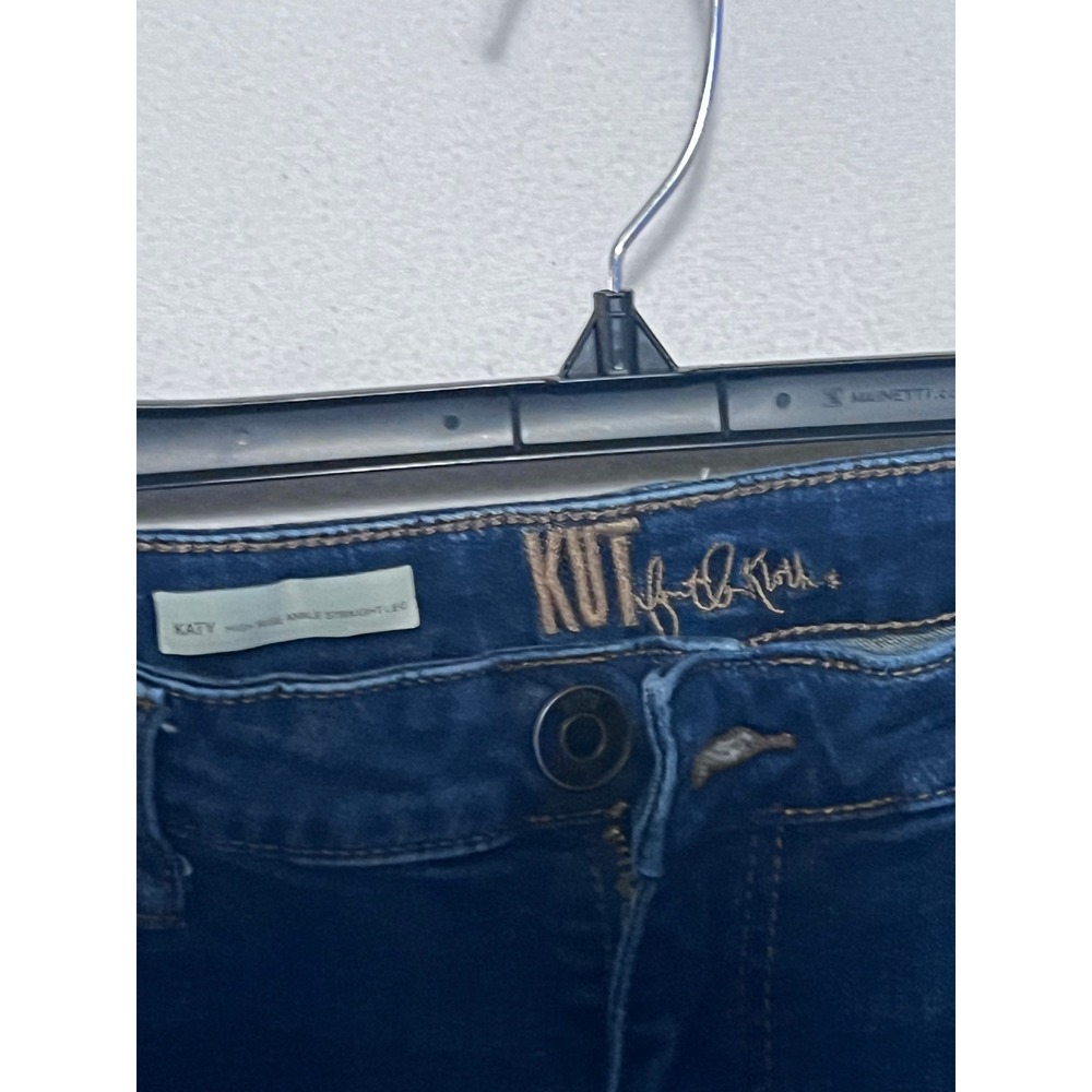 KUT from the Kloth Katy High Rise Ankle Straight Leg Jeans Blue Size 10 - Picture 4 of 5